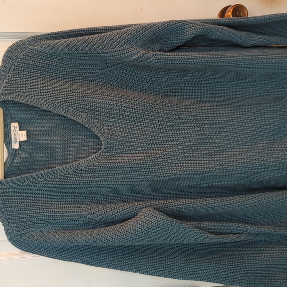 Coldwater Creek shaker knit sweater, teal 2 x